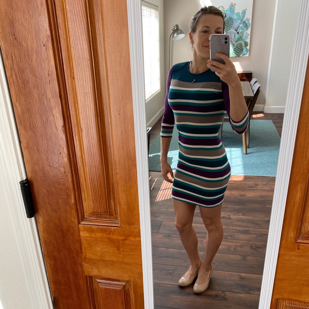 French Connection fitted stripe dress